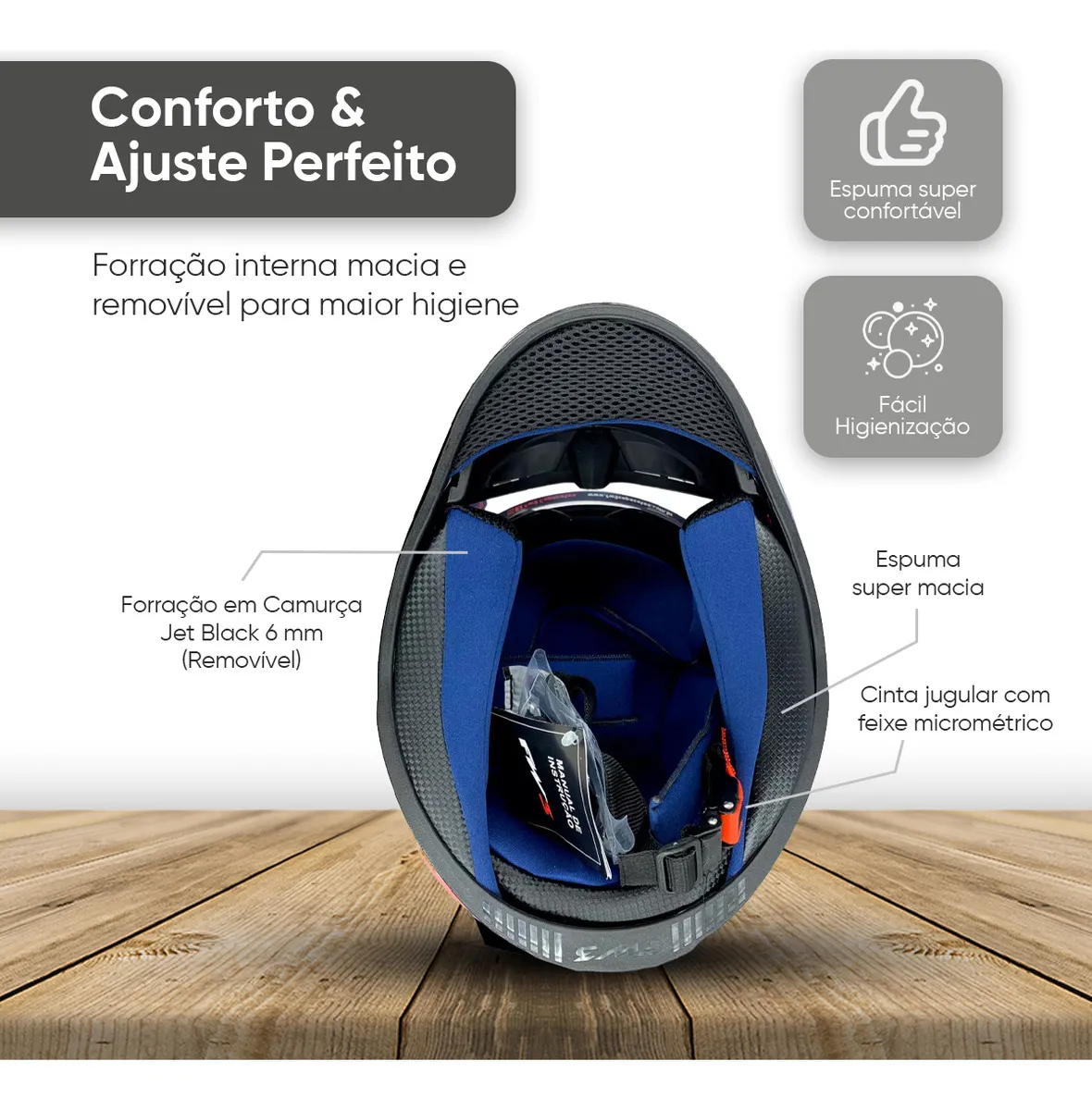 Capacete FW3 GTX Fox Grafite Vista Traseira